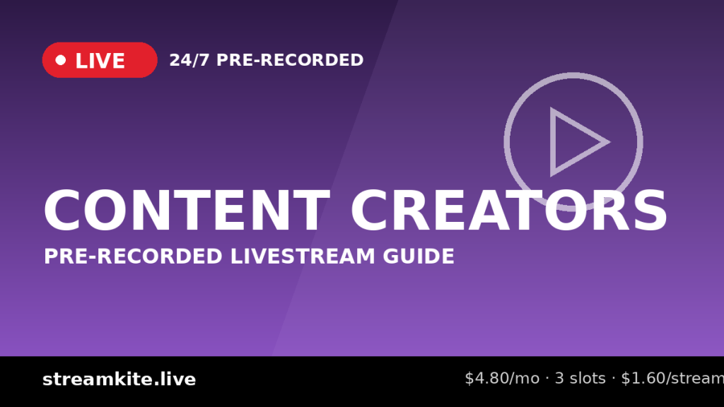 Pre-Recorded Livestream for Content Creators: Guide