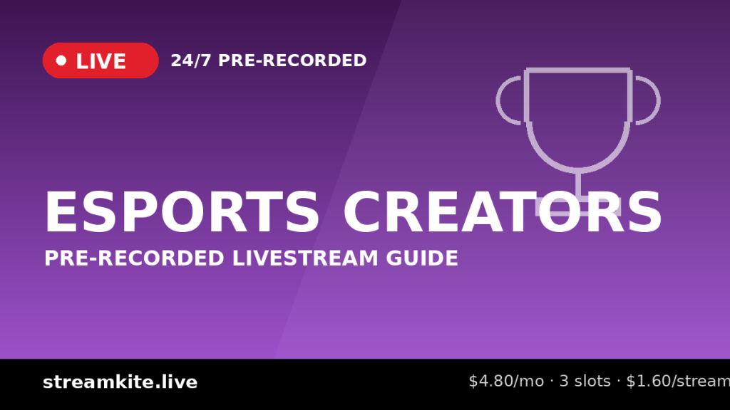Pre-Recorded Livestream for Esports Creators