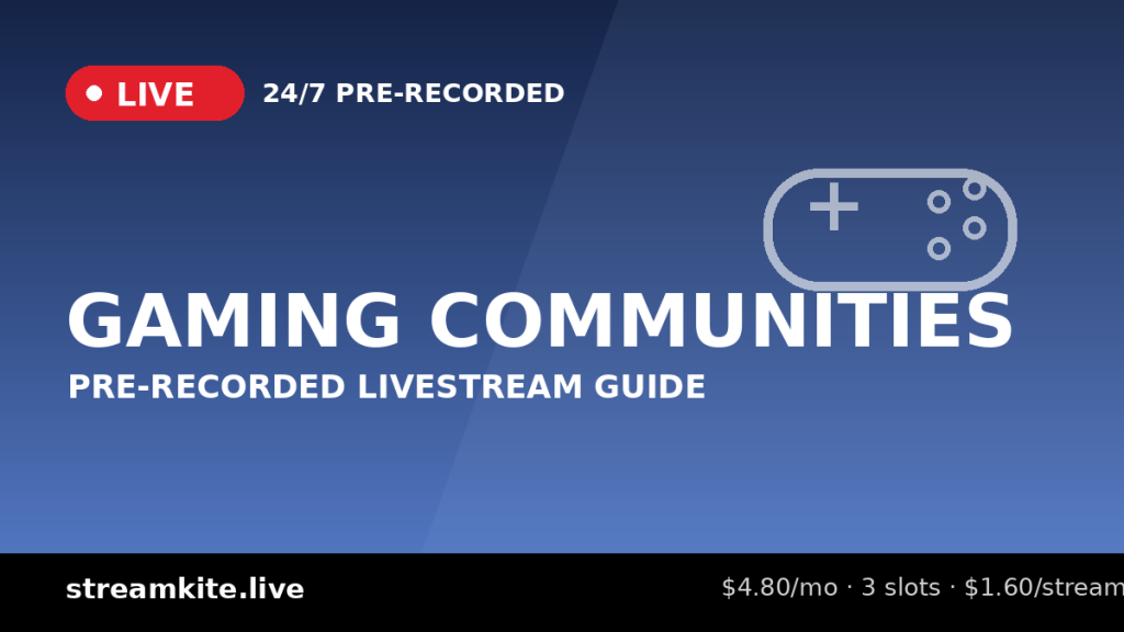 Pre-Recorded Livestream for Gaming Communities