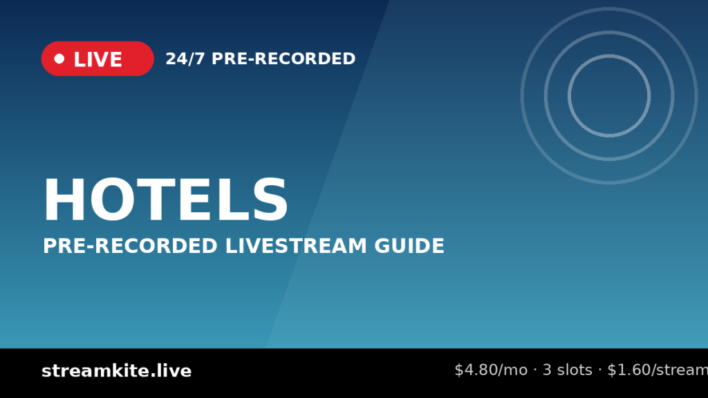 Pre-Recorded Livestream for Hotels: 24/7 Marketing That Books Rooms