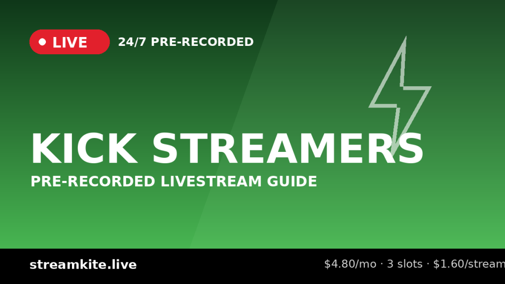 Pre-Recorded Livestream for Kick Streamers: Guide