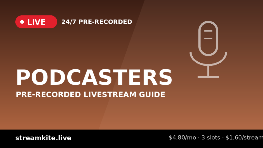 Pre-Recorded Livestream for Podcasters: 24/7 Radio