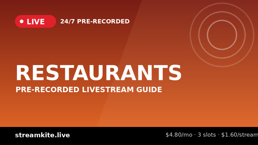 Pre-Recorded Livestream for Restaurants: Fill Tables Without Filming Live