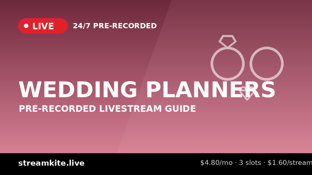Pre-Recorded Livestream for Wedding Planners